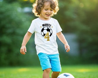 Birthday shirt, football star, children's birthday jersey, football jersey, football T-shirt with name & number, birthday shirt for a 4-year-old boy