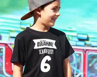 Geburtstagsshirt Kind | Bäähm 6 schwarz - Geburtstag Shirt Jungen - 6 Jahre T-Shirt - T-Shirt Geburtstag Wunschzahl - Jungenshirt