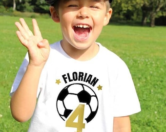 Birthday shirt football star | Children's birthday jersey football - jersey football T-shirt with name & number | Birthday shirt boy 4 years