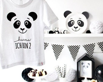 Geburtstagsshirt | Panda weiß - Geburtstag Shirts für Jungen - Kinder T-Shirt Panda - Mottoparty Panda - Kindergeburtstag T-Shirt