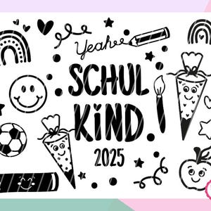 Plotterbestand | Schoolkindsymbolen set - SVG-bestand voor het starten van school - mooie symbolen voor het starten van school als SVG-schoolkindbestand