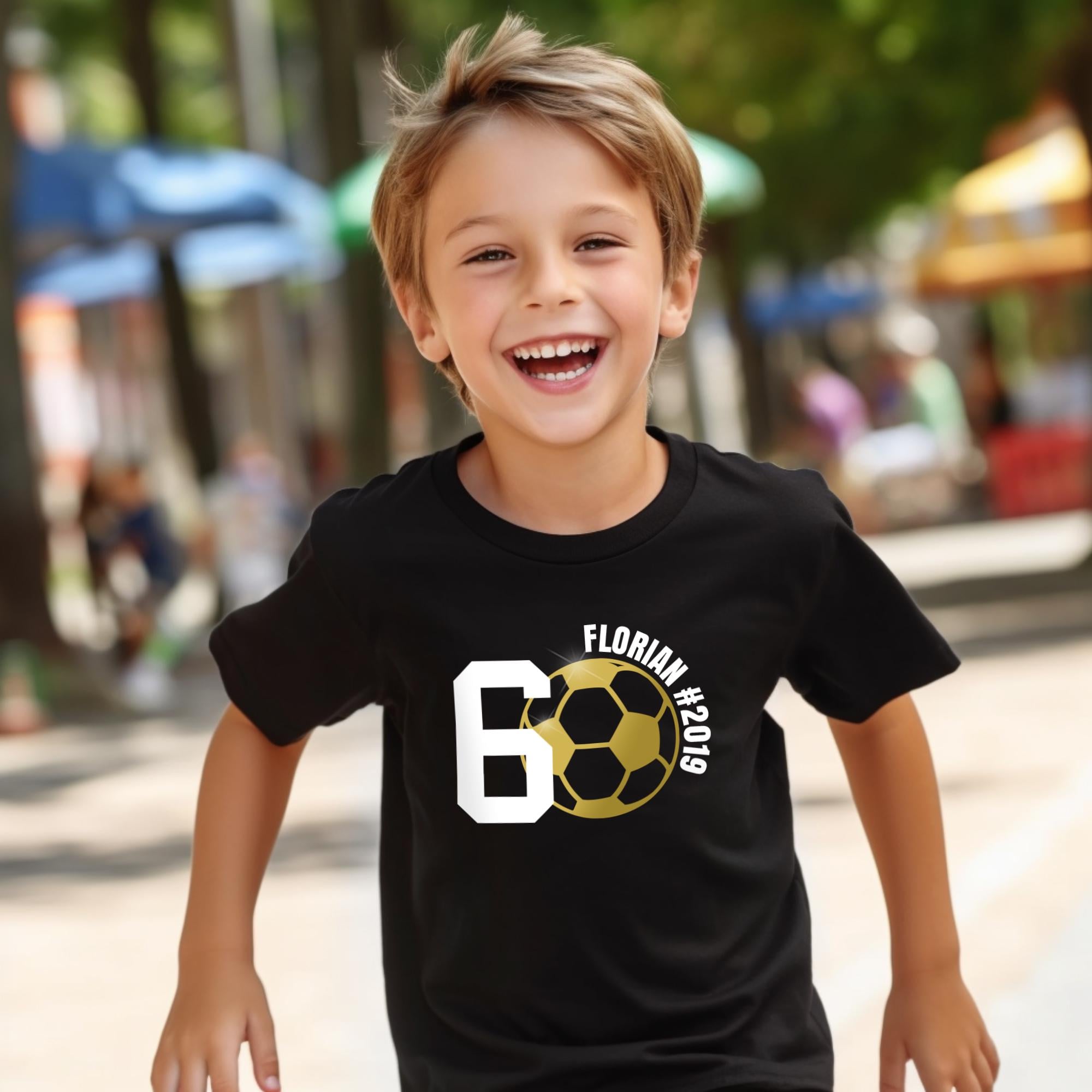 Kinder T-Shirt 'Ich Bin 5' - Fußball Geburtstags Shirt Für Jungen Zum 5. Geburtstag