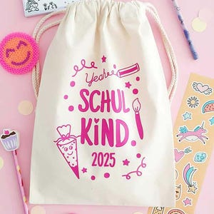 Geschenk Einschulung | Geschenkbeutel Schulkind 2025 | personalisierter Stoffbeutel Schulkind Geschenk zur Einschulung Schulkind mit Namen