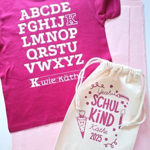 Schulstart Geschenk | Stoffbeutel mit Namen | Schulkind 2025 | Geschenkbeutel zur Einschulung