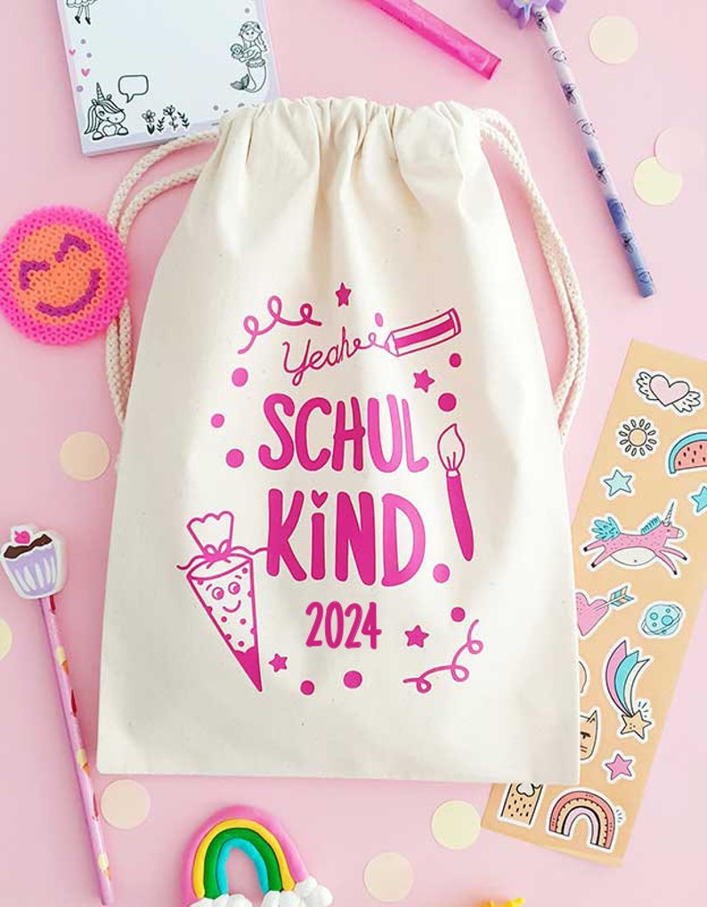 Geschenkbeutel Schulkind | Geschenk zur Einschulung | Schulstart | Stoffbeutel mit Namen | Schulkind 2024 - nähfein