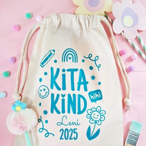 Kitabeutel Geschenk Kitakind 2025 | Geschenkbeutel Kitakind mit Namen | Geschenk Kindergarten Stoffbeutel mit Namen zum Kitastart 2025