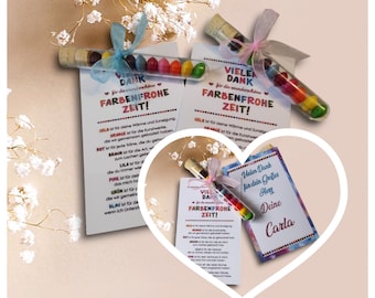 THANK YOU for the colorful time - Personalized kindergarten farewell gift for teachers, daycare children, nanny, nursery