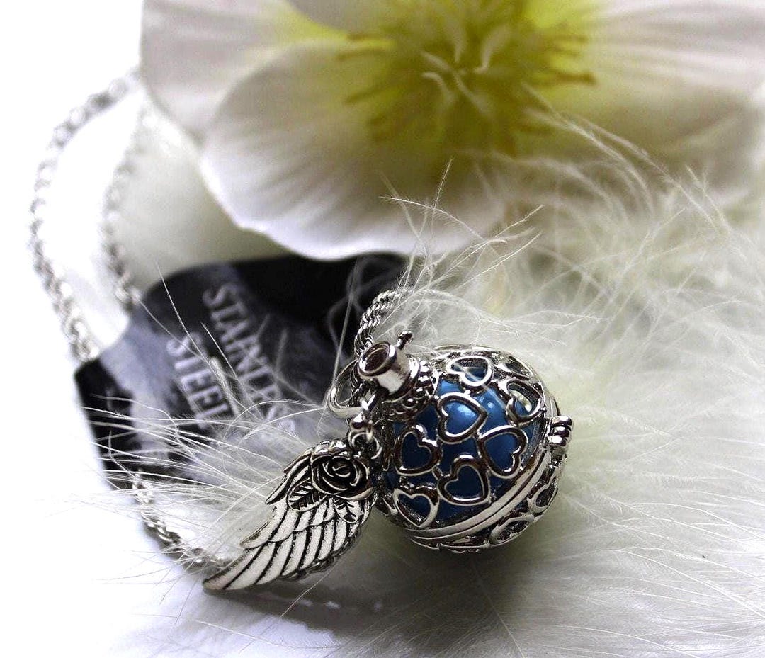 Angel Caller With Angel Wings, Heart-shaped Bell, Chime Ball / Necklace ...