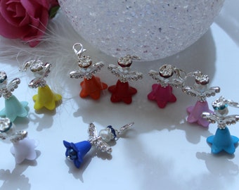 10 Angelo Custode Portafortuna Set Angelo Portafortuna Ciondolo Angelo Perla Angelo Confezione Artigianale Ciondolo Per Borsa Bomboniera Per Bambini - Foto 8