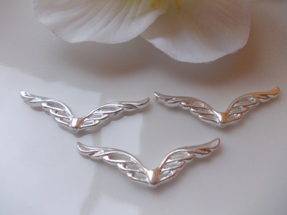 50 Engelsflügel 22x7mm Engel Basteln Metall Perlen Flügel Antik Silber