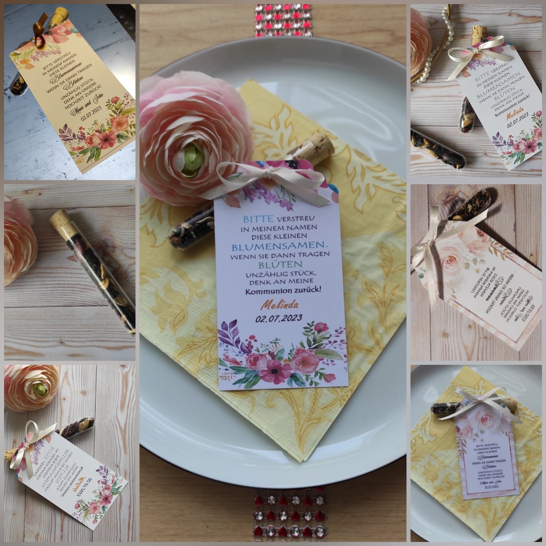 50x Blumen-Lebens-Anhänger - Charmante Deko Für Taufe, Hochzeit & Geschenke