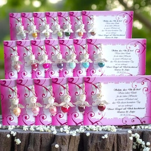 10 / 20 / 50 + 1 Perlenengel Schutzengel DIY-Kits Glücksengel als Gastgeschenk für Hochzeit Taufe Kommunion Kindergeburtstag