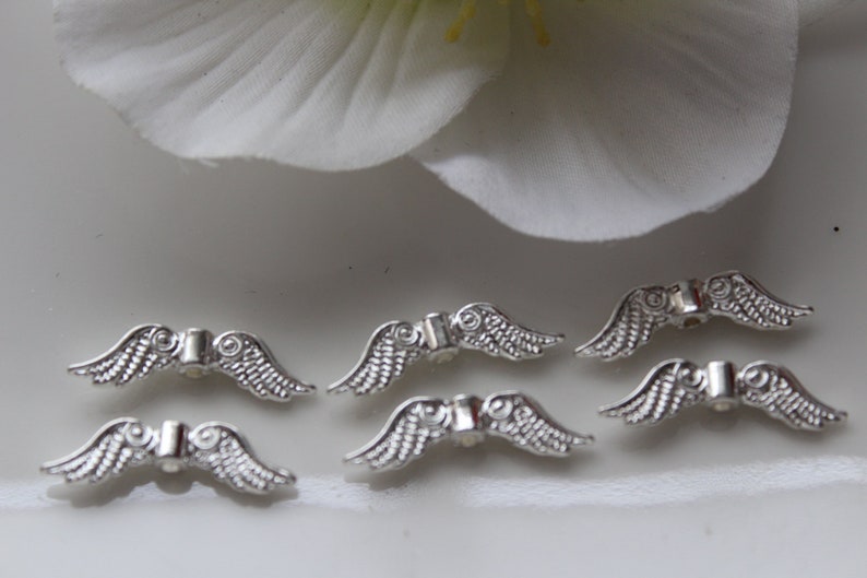 100 angel wings 24 mm angel wings Silver Light Tinker