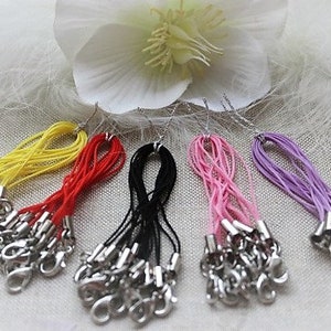 50 / 100 mobile phone loop with carabiner color mix mobile phone strap mobile phone pendant jewellery
