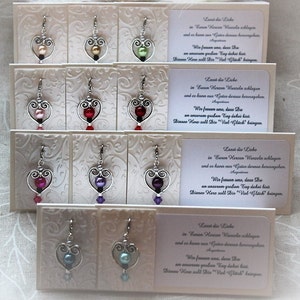 10x Segnaposto, segnaposto da tavolo con ciondolo a forma di cuore, per matrimonio, battesimo, cresima, regalo per gli ospiti, comunione, segnaposto per battesimo