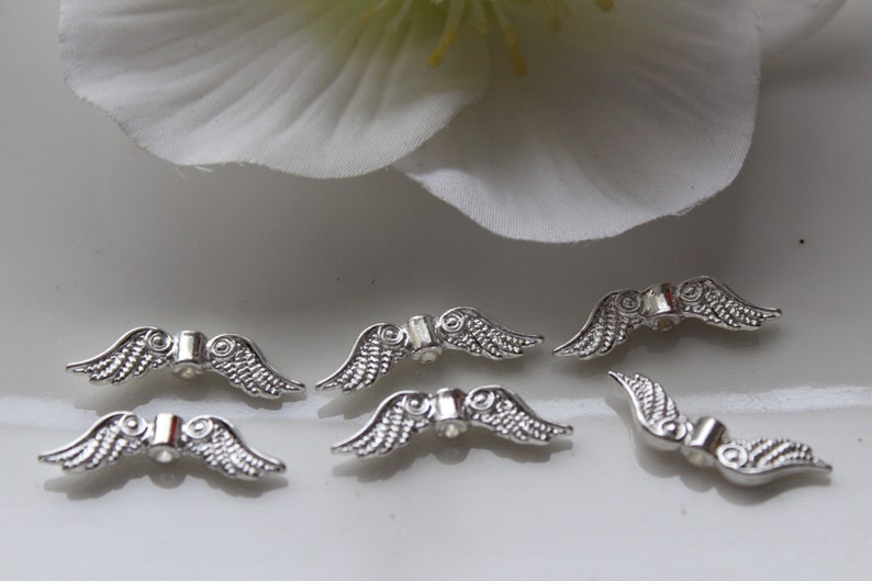 100 angel wings 24 mm angel wings Silver Light Tinker