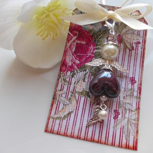 XXL-Lampwork Engel Anhänger mit Geschenk Karte Schutzengel Gastgeschenk Glücksbringer Farbauswahl