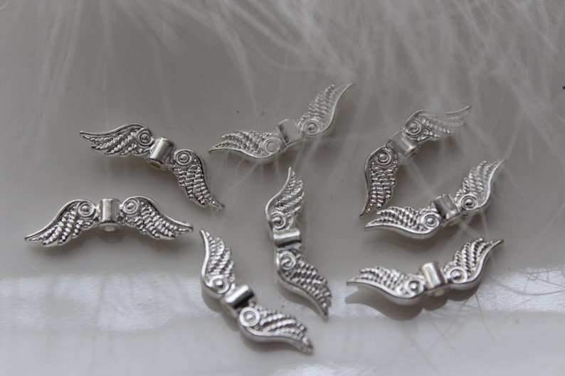 100 angel wings 24 mm angel wings Silver Light Tinker