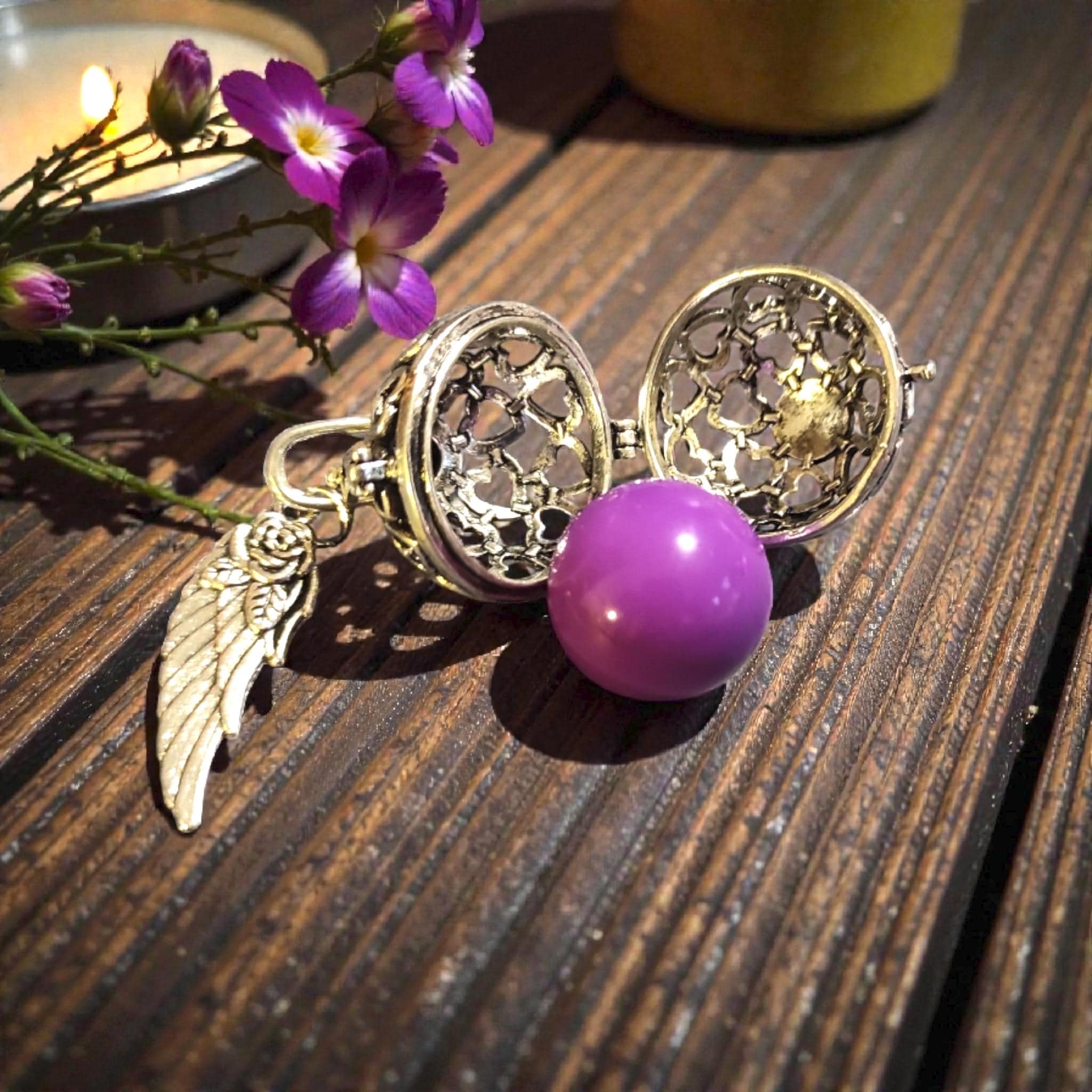 Angel Caller Angel Caller With Angel Wings, Heart-shaped Bell, Chime Ball / Necklace ...