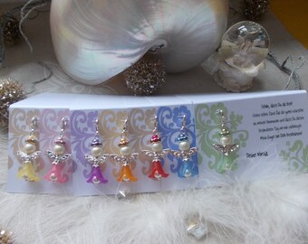 10 place cards with angel, elf design and rhinestone wings – perfect favors for weddings or baptisms