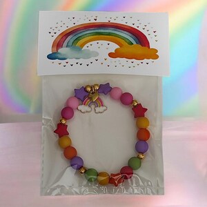 Braccialetto unicorno arcobaleno per bambini, vari colori, regalo braccialetto portafortuna personalizzato, bomboniera per feste di compleanno