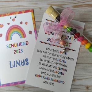 Tempo escolar colorido-presente de matrícula escolar, bolsa escolar infantil, cartão de anjo da guarda, chaveiro com amuleto da sorte