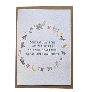 Félicitations pour la naissance de votre arrière-petite-fille, carte de naissance pour votre arrière-petite-fille, Félicitations pour la naissance de votre arrière-petite-fille