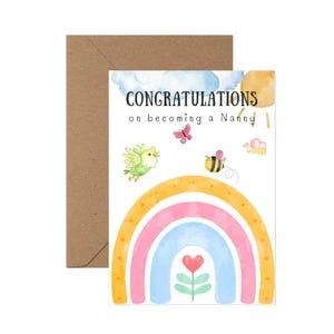 Tarjeta de felicitaciones por convertirse en niñera: perfecta para nuevas abuelas, tarjeta ideal para nueva nieta o nieto, tarjeta para nuevos abuelos
