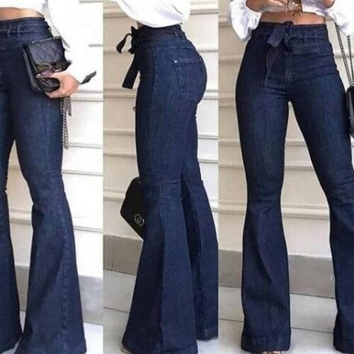 High Waisted Flare Wide Leg Trendy Bell Bottoms - Etsy