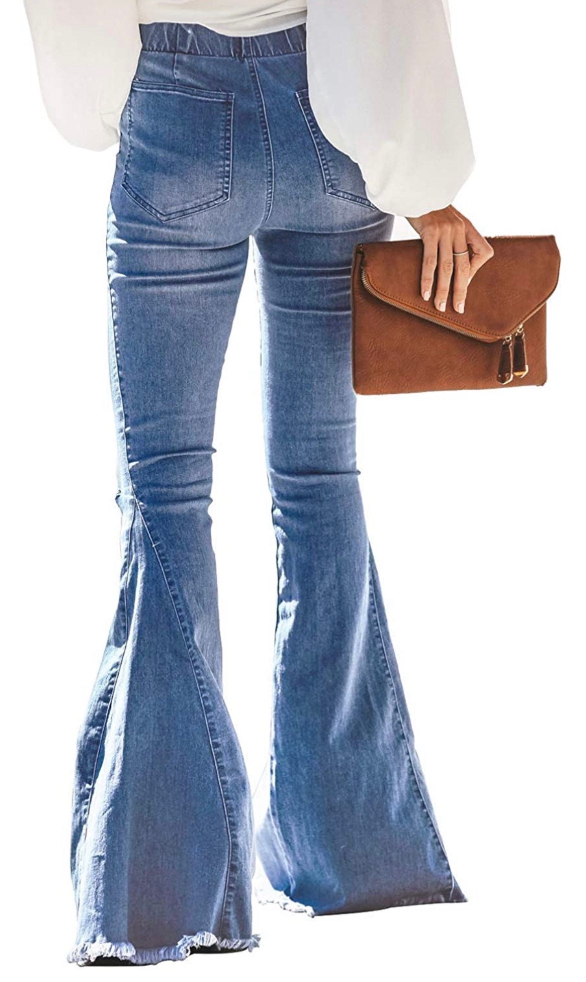 Denim Bell Bottoms TRENDY stretchy waist comfy hippie Etsy