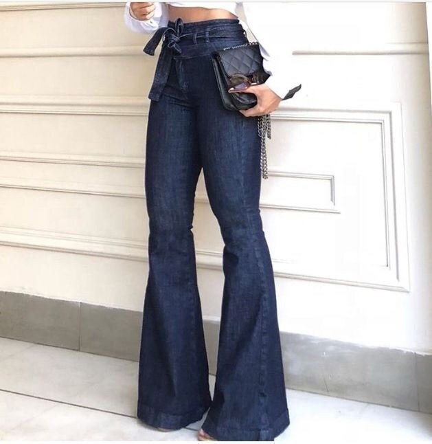 High Waisted Flare Wide Leg Trendy Bell Bottoms - Etsy