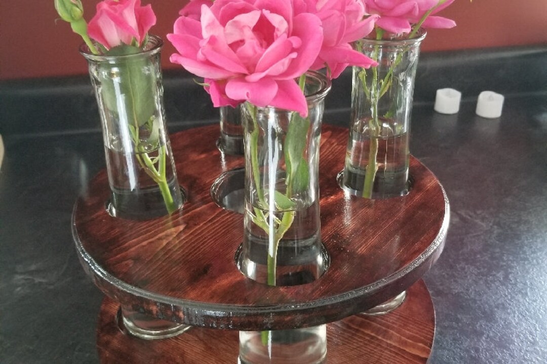 Wooden Vase Holder Etsy