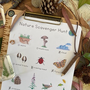Nature Scavenger Hunt Digital Download, Nature Walk for Toddlers, Outdoor Activity Kids