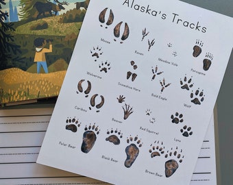 Animal Tracks of Alaska Print | Arctic Animal Print | Animal Tracks Print