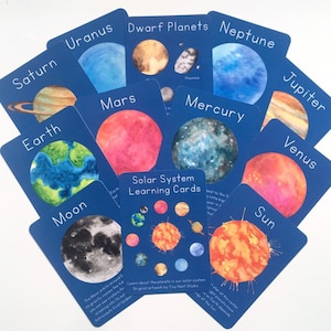 Planet Learning Cards, Solar System Cards, Astronomy Cards for Kids, STEM learning, Montessori resource, Nature Study, Homeschool science