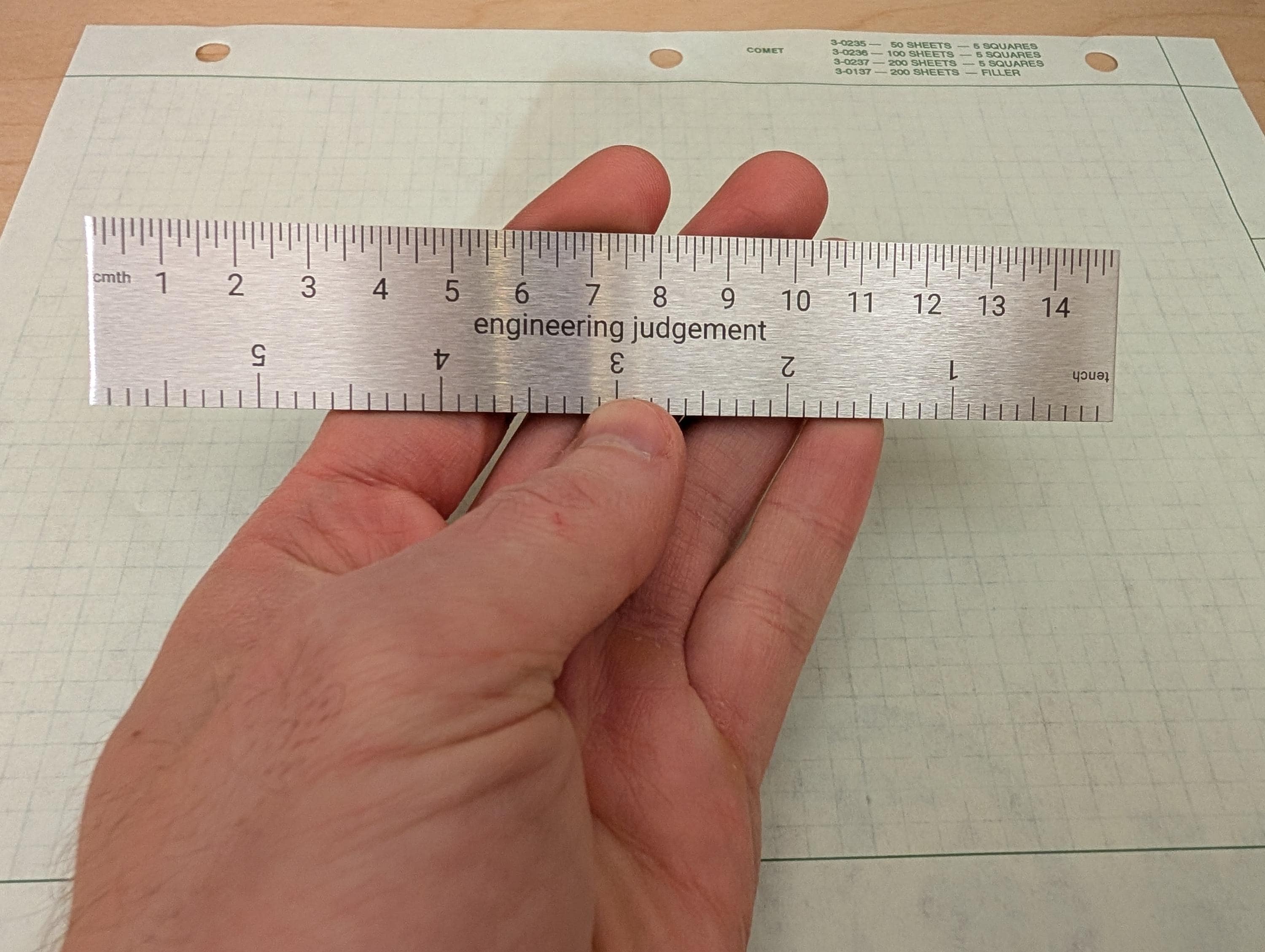 Ruler, Fractional-metric Cmth 1/8cm and Decimal-inch Tench 0.1inch ...