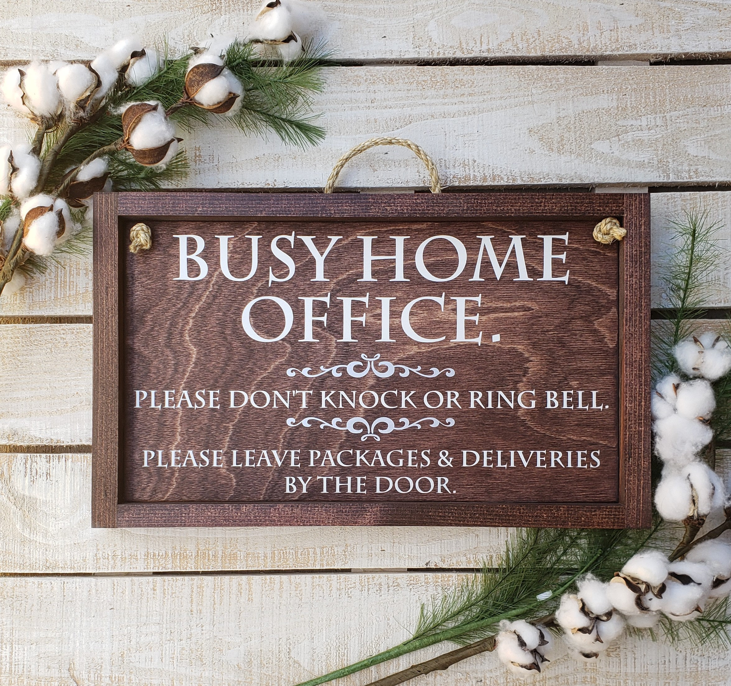 Cartello In Legno Welcome To Our Office Per Porta Ufficio – Decorazione Rustica 28x15 Cm Con Corda, Da Appendere