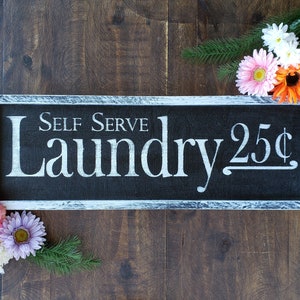 Wooden Laundry Sign, Hand Painted Laundry Room Wall Art, Modern Farmhouse Home Décor, Housewarming Gift, Custom wood sign