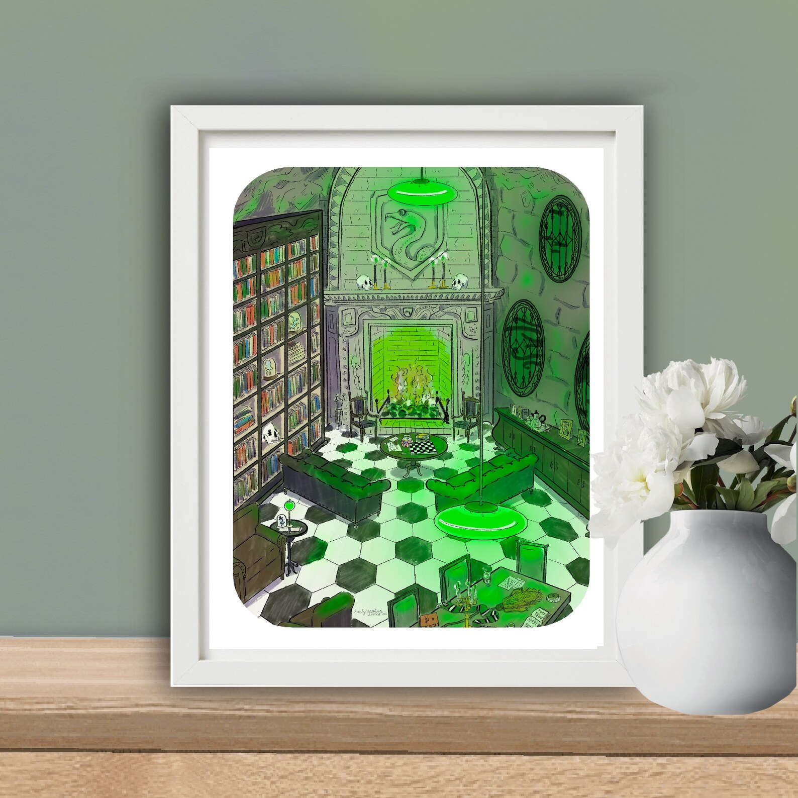 Slytherin Common Room Illustration | Etsy