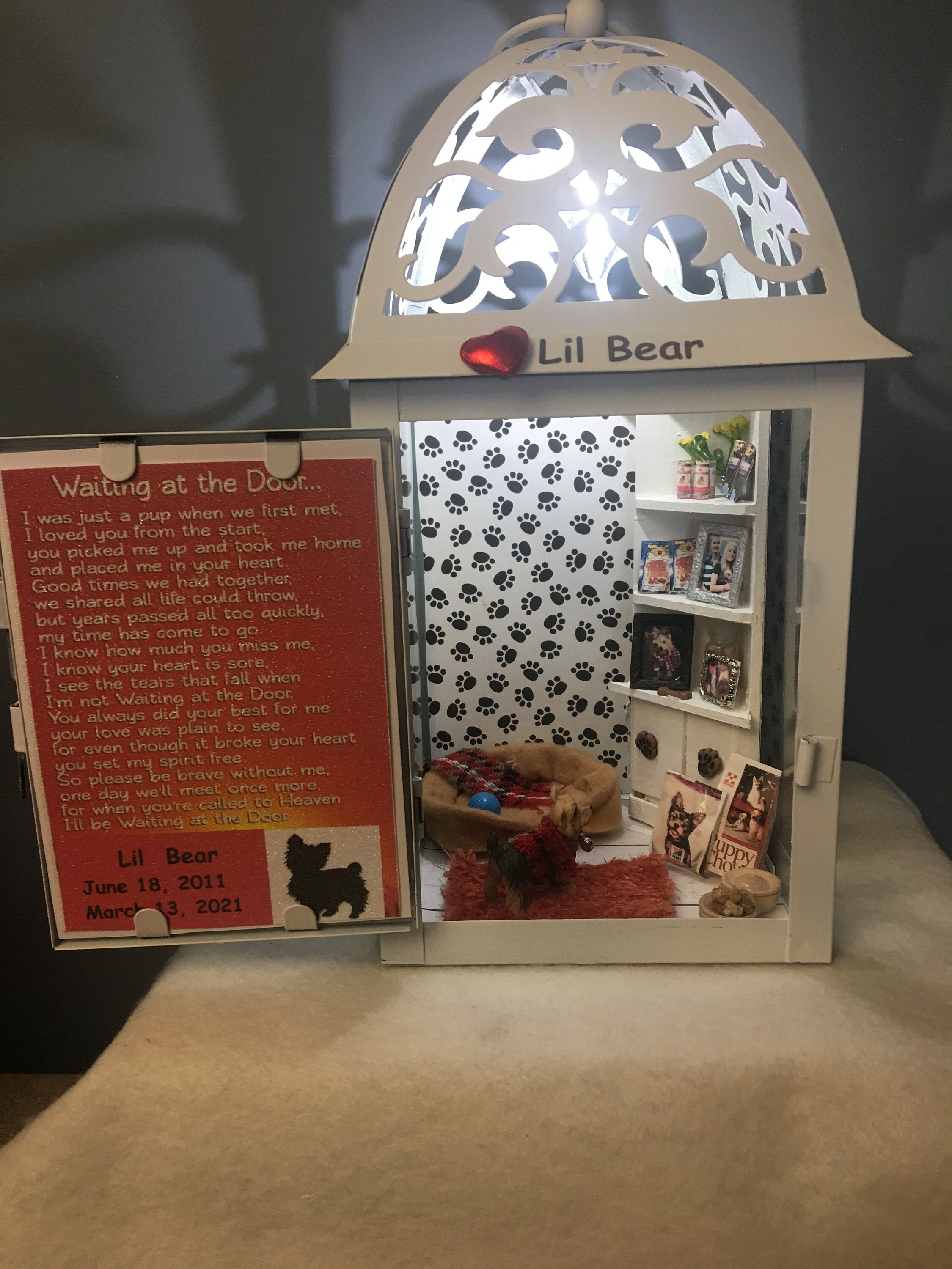 Pet Memorial Lighted Lantern Dogcat Memorial Keepsake Etsy