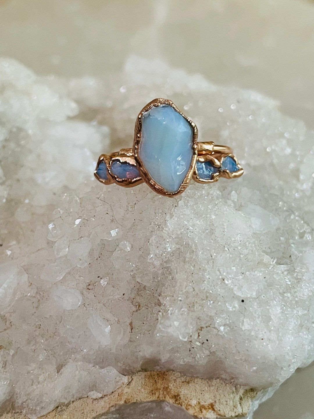 Double the Moonstones Rainbow Moonstone Set Raw Engagement Rings Raw