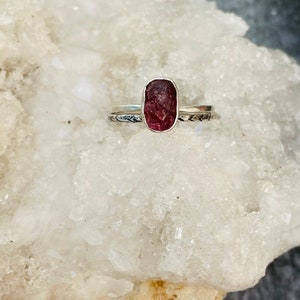 Raw Pink Tourmaline| Custom Made Rings| Alternative Engagement Ring| Raw Stone Engagement Rings| Solid gold Pink Tourmaline Ring