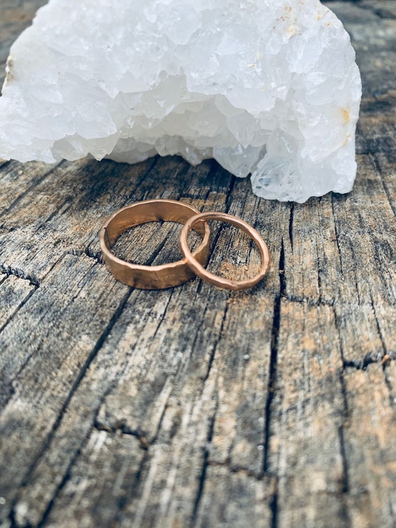 Mens Rose Gold Wedding Bands/ Copper Wedding Bands/ Gold Filled