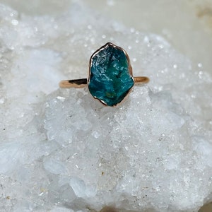 Blue Peruvian Opal and Moss Agate Ring Set Earthy Ring Set Raw Wedding ...