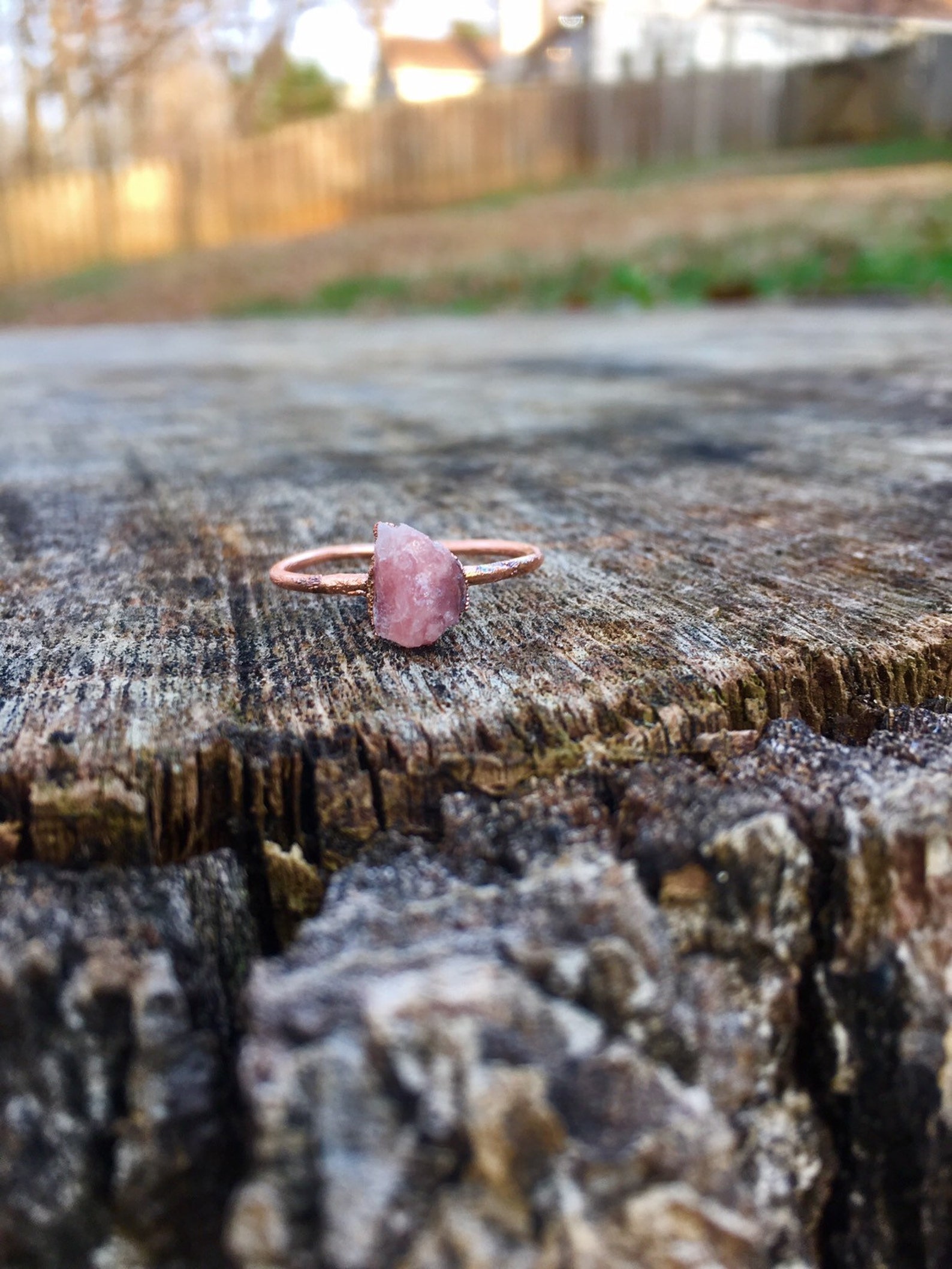 Raw Pink Boho Ring| Rhodonite Stone| Love Stone| Meditation Ring| Raw ...