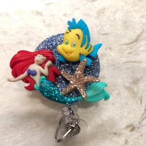 Mermaid friends id badge reel id holder