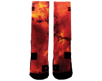 Fire Galaxy HoopSwagg Customized Socks, All Shoe Sizes, Perfect Funny Gift, Cute Gift,