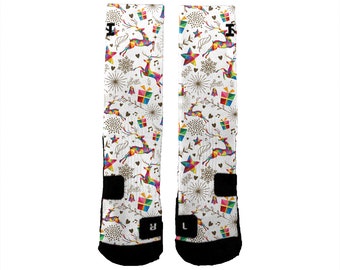 Calcetines personalizados Prism Reindeer HoopSwagg, todos los tamaños de zapatos, regalo divertido perfecto, regalo lindo,