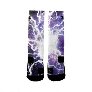 Lightning Galaxy HoopSwagg Customized Socks, All Shoe Sizes, Perfect Funny Gift, Cute Gift,