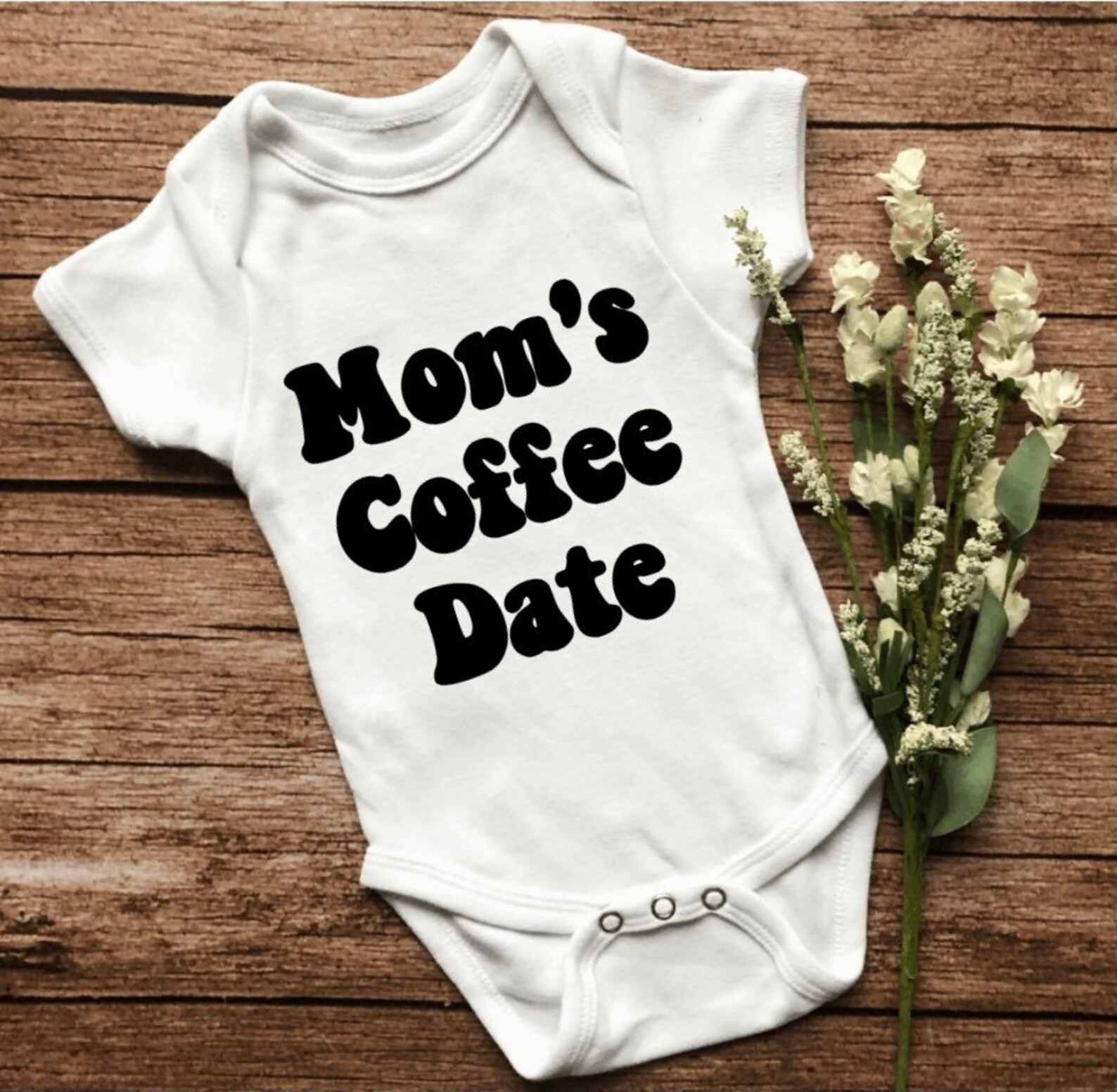 Moms Coffee Date Onesie Coffee Onesie Cute Baby Onesies Etsy